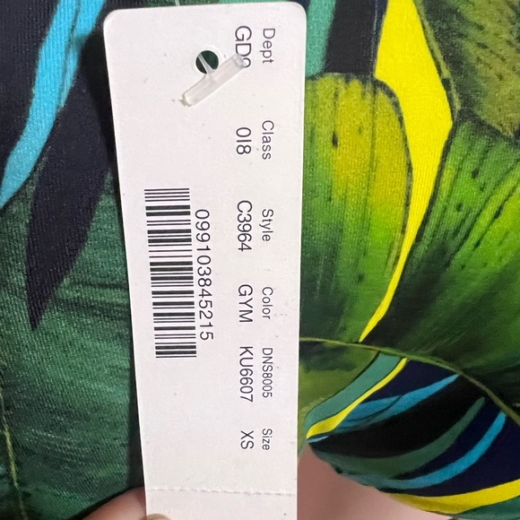 NWT J. CREW Set Jungle Tropical Leaf Green Yellow Mix Bikini 34B XS Set - Picture 9 of 13